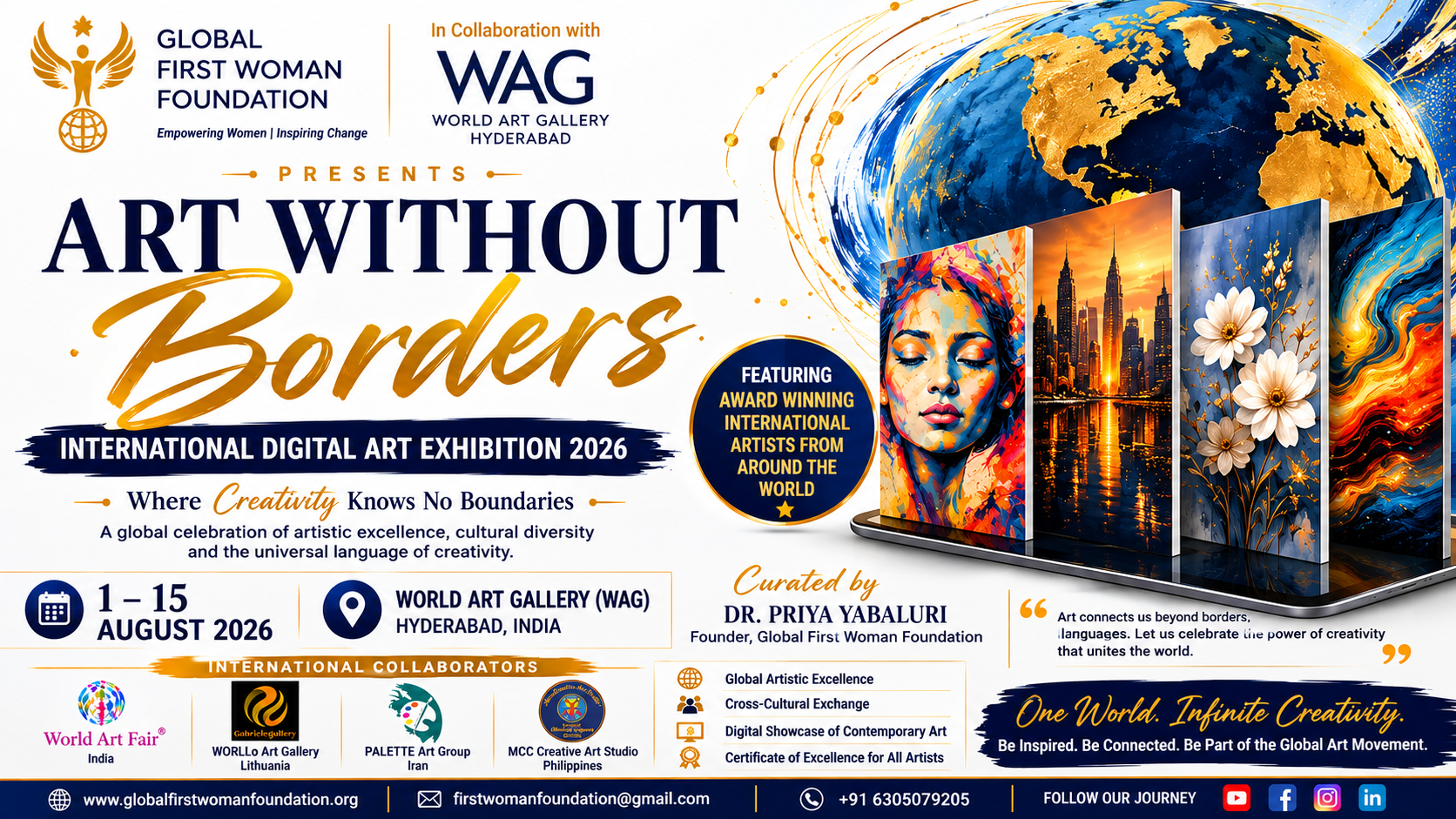 Global First Woman Foundation Presents “ART WITHOUT BORDERS” 2026, Uniting Artists Across the World